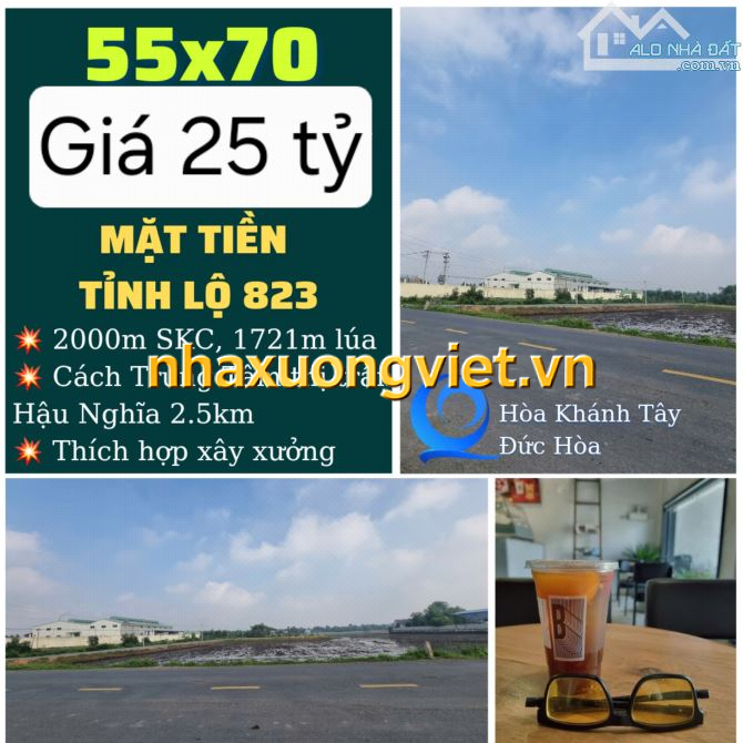 55x70 đất mặt tiền 823, giá 5.5 triệu/m. Chuyên xây xưởng