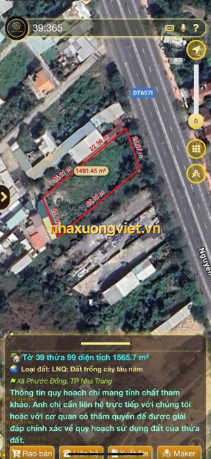 LÔ ĐẤT MẶT TIỀN ĐẠI LỘ NGUYỄN TẤT THÀNH, NHA TRANG. DT: 1533m2 ngang 25m (có 300 thổ cư)