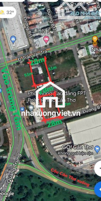 Bán 2.856m² ĐẤT Thương Mại Dịch Vụ TMD Hưng Phú Cần Thơ