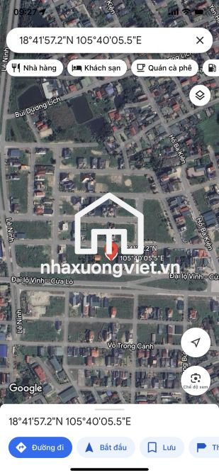 BÁN ĐẤT MẶT ĐƯỜNG 72M QUÁN BÀU TP VINH